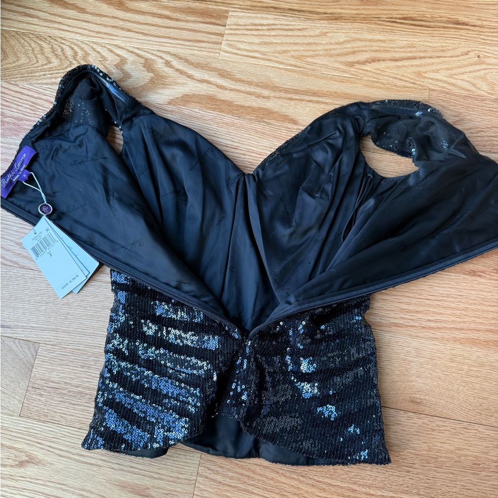 Ralph Lauren Collection Purple Label NWT Camari Embellished Blouse $2990 Corset - Picture 11 of 12